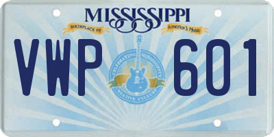 MS license plate VWP601