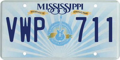 MS license plate VWP711