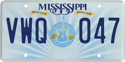MS license plate VWQ047
