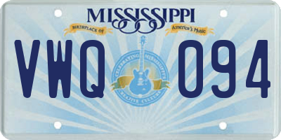 MS license plate VWQ094