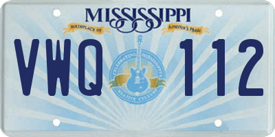 MS license plate VWQ112