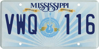 MS license plate VWQ116