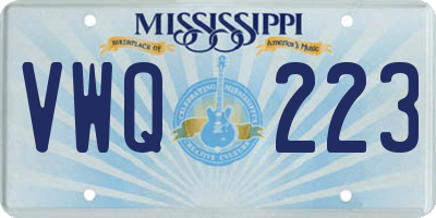 MS license plate VWQ223