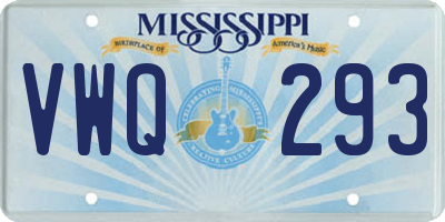 MS license plate VWQ293