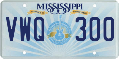 MS license plate VWQ300