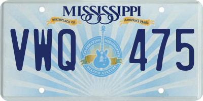 MS license plate VWQ475