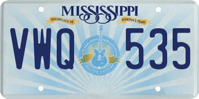 MS license plate VWQ535