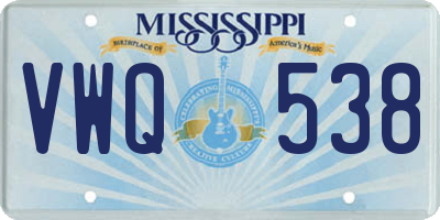 MS license plate VWQ538