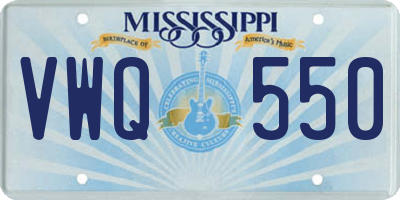 MS license plate VWQ550