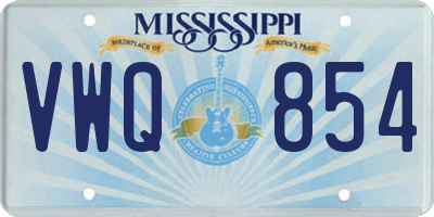 MS license plate VWQ854