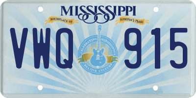 MS license plate VWQ915