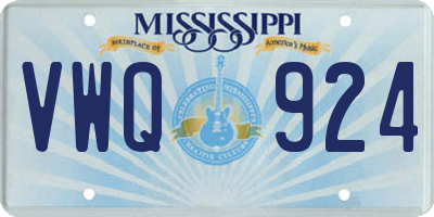 MS license plate VWQ924