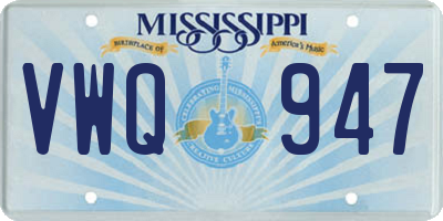 MS license plate VWQ947