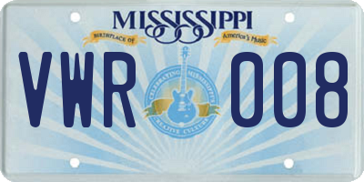 MS license plate VWR008