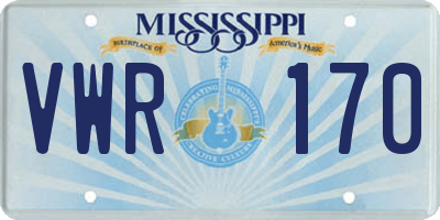 MS license plate VWR170