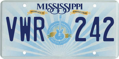 MS license plate VWR242
