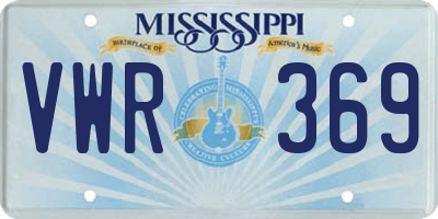 MS license plate VWR369
