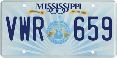 MS license plate VWR659