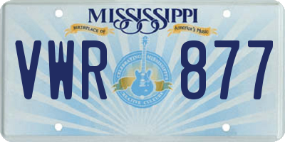 MS license plate VWR877