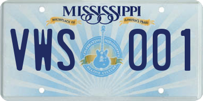 MS license plate VWS001