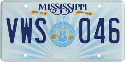 MS license plate VWS046