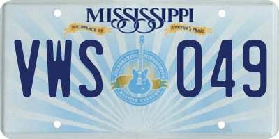 MS license plate VWS049