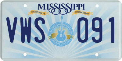 MS license plate VWS091