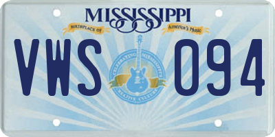 MS license plate VWS094