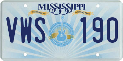 MS license plate VWS190