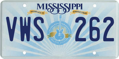 MS license plate VWS262