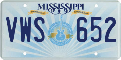MS license plate VWS652