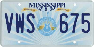 MS license plate VWS675
