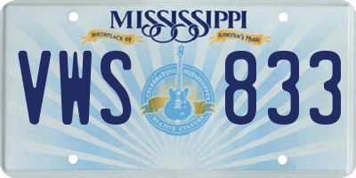 MS license plate VWS833