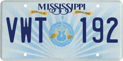 MS license plate VWT192