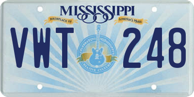 MS license plate VWT248