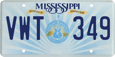 MS license plate VWT349