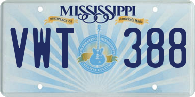 MS license plate VWT388