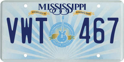 MS license plate VWT467