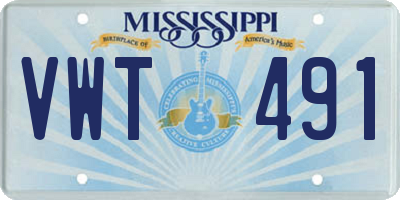 MS license plate VWT491