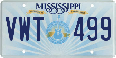 MS license plate VWT499