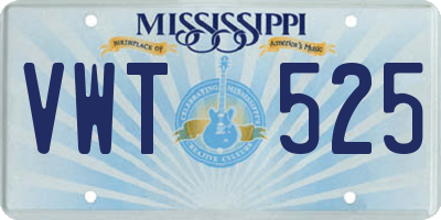 MS license plate VWT525