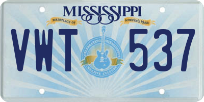 MS license plate VWT537