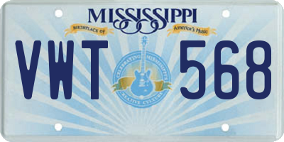 MS license plate VWT568
