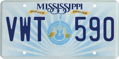 MS license plate VWT590