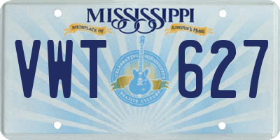 MS license plate VWT627
