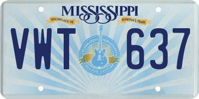 MS license plate VWT637