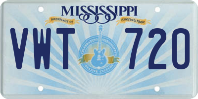 MS license plate VWT720