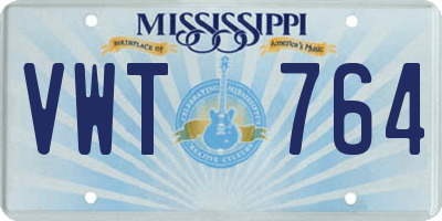 MS license plate VWT764