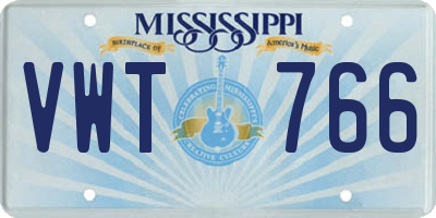 MS license plate VWT766