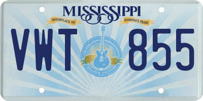 MS license plate VWT855